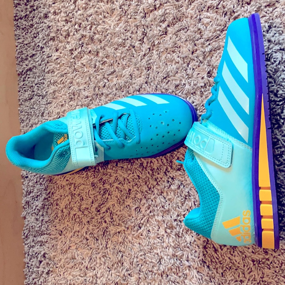 Adidas woman’s powerlifting shoe.  8.5
